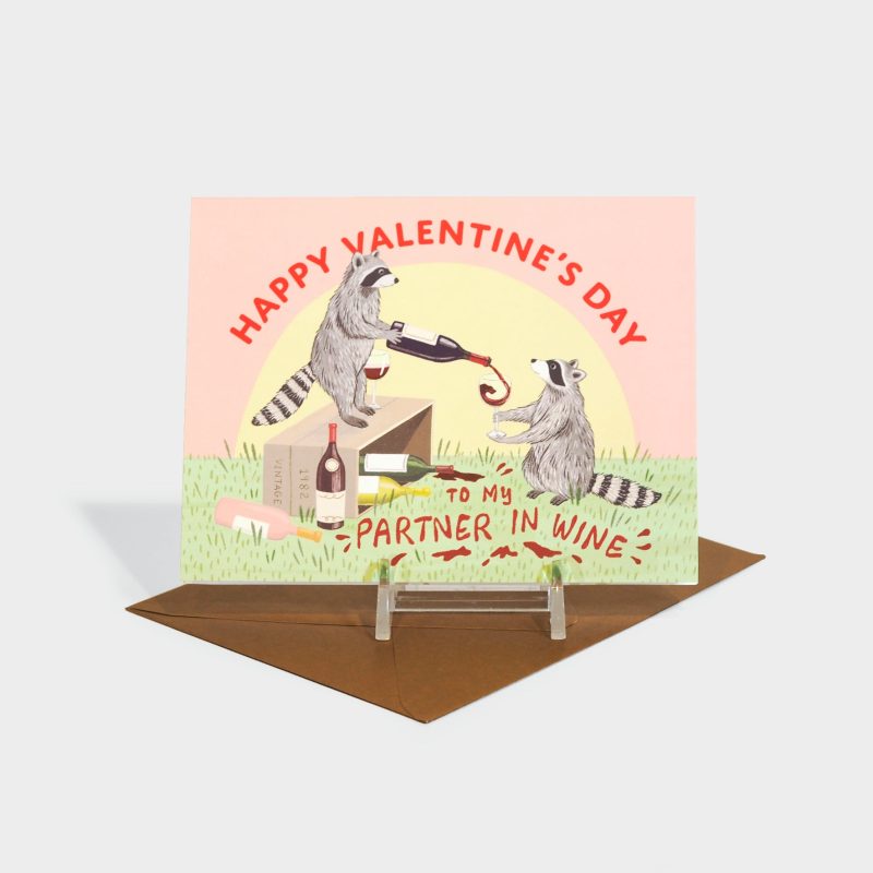 raccoonpartnerinwinevalentinecard final