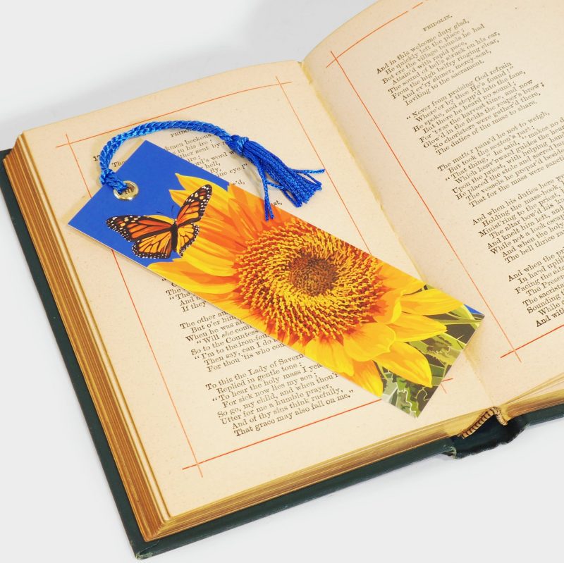 sunflowerandmonarchbookmarkwithtassel final